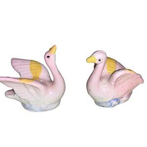 Pink Swan salt and Pepper Shaker Set
